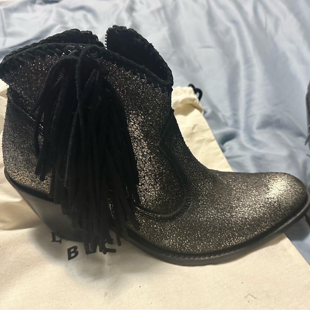 Liberty Black Fringe Cowgirl Boots - Picture 2 of 5